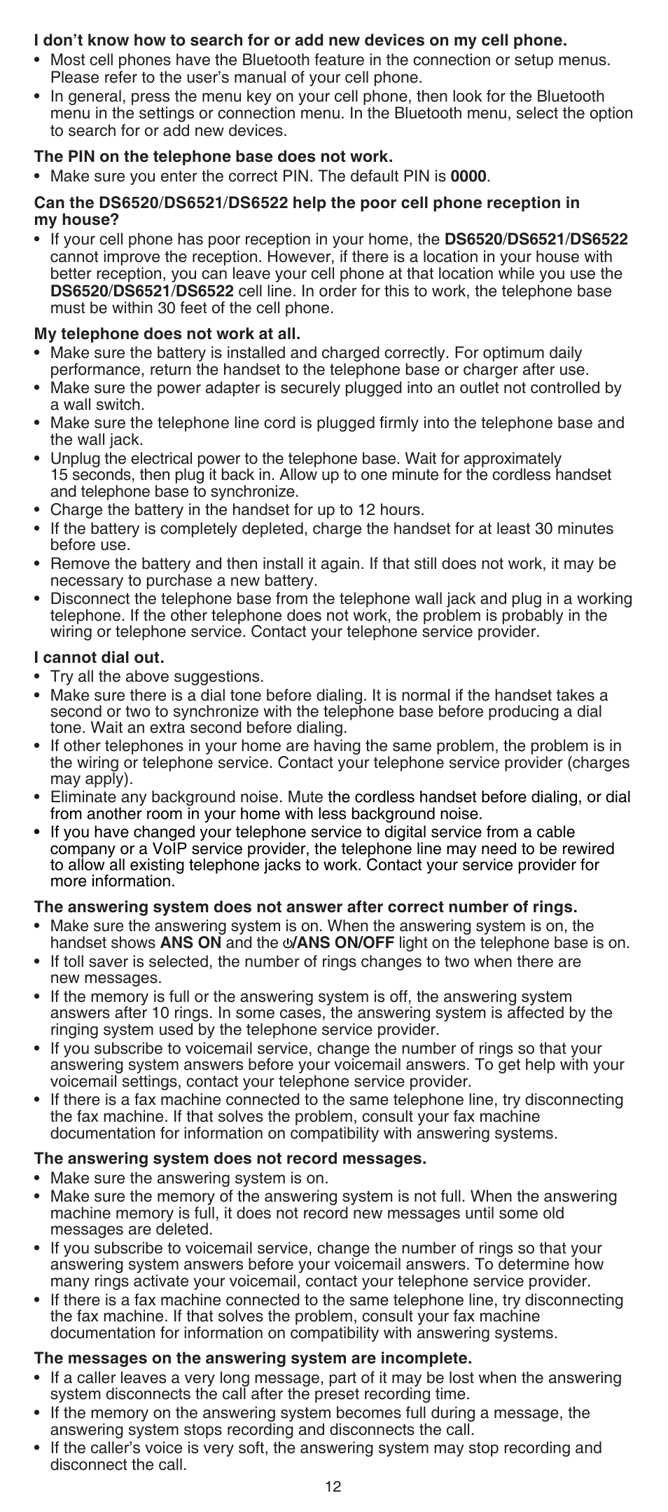 VTech DS6522-3-32-4 Abridged manual User Manual | Page 12 / 16