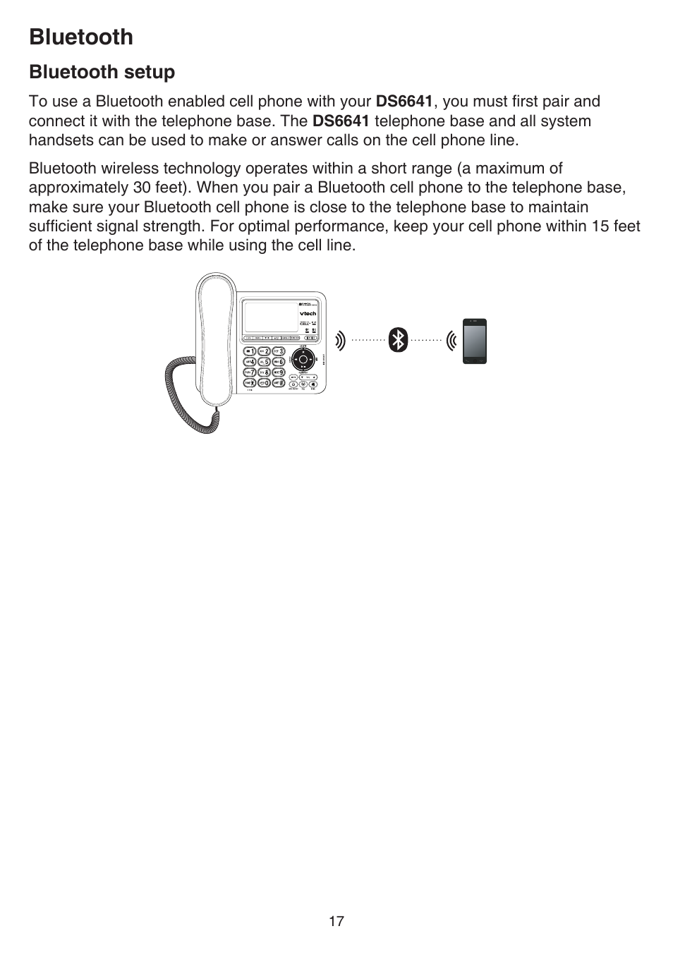 Bluetooth setup, Bluetooth | VTech DS6641_-2 Manual User Manual | Page 21 / 102