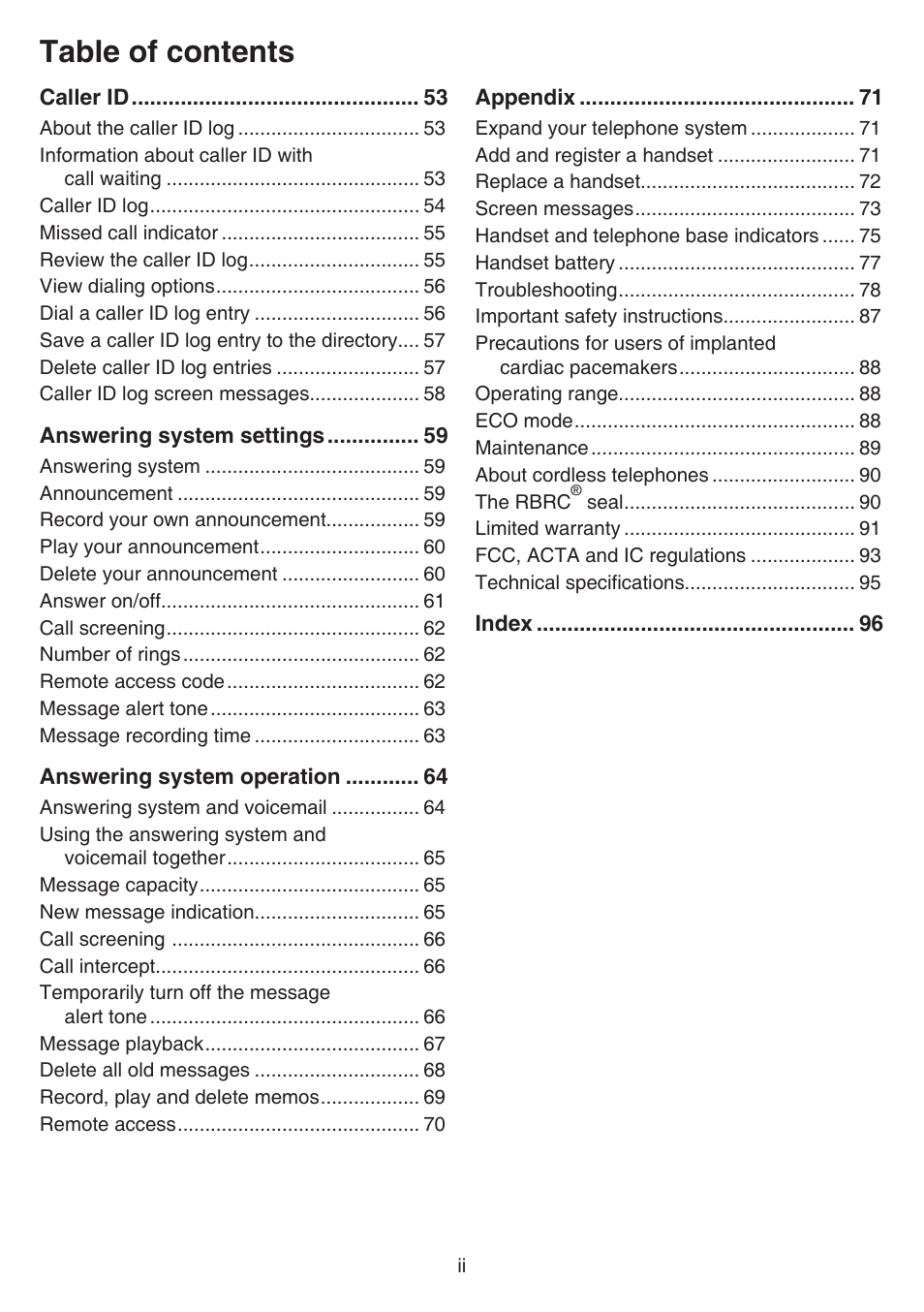 VTech DS6641_-2 Manual User Manual | Page 4 / 102