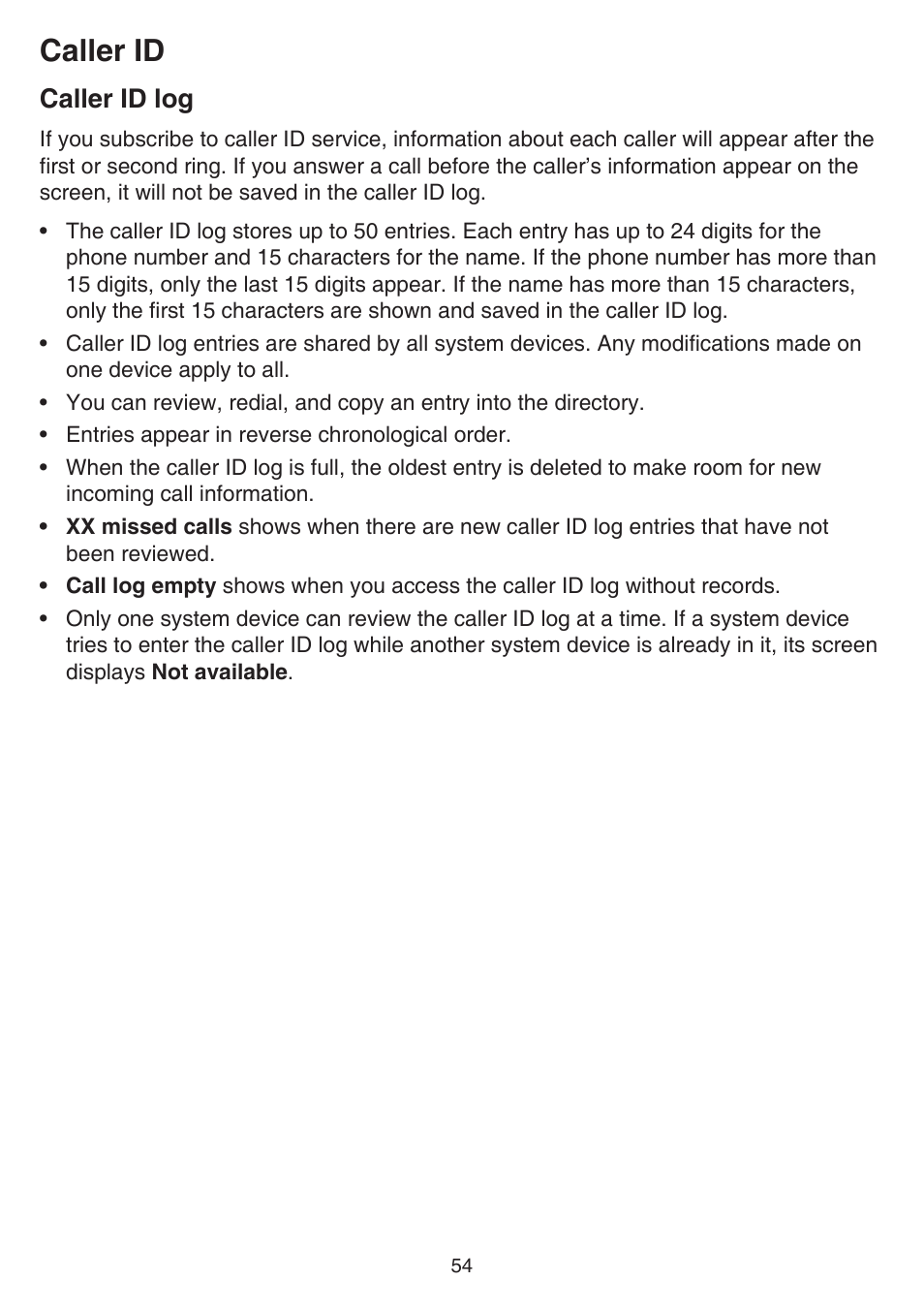 Reviewing the call history, Display dial, Deleting call history records | Caller id log, Caller id | VTech DS6641_-2 Manual User Manual | Page 58 / 102