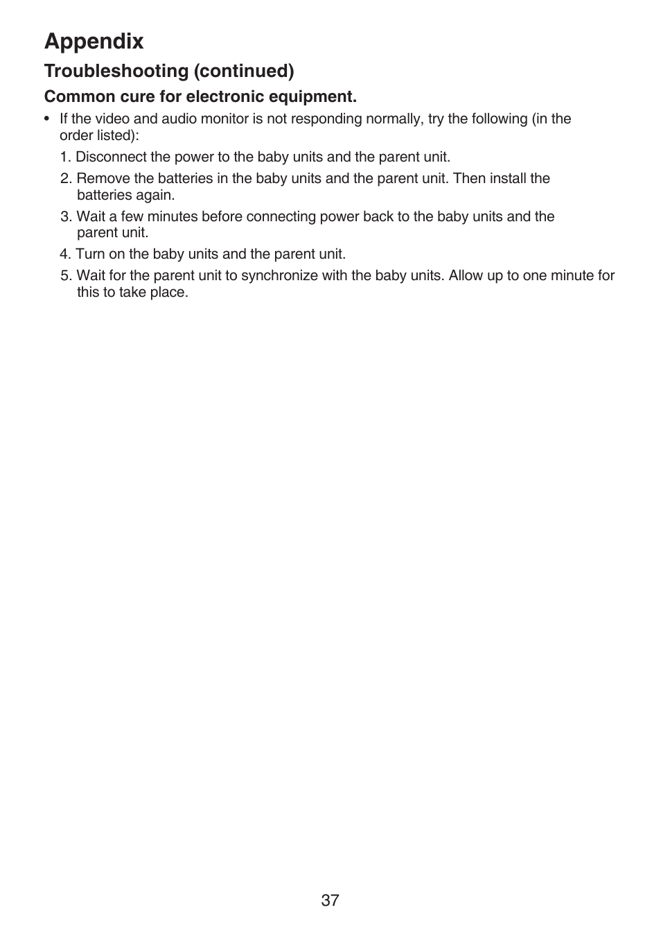 Appendix, Troubleshooting (continued) | VTech VM321-2 Manual User Manual | Page 43 / 52