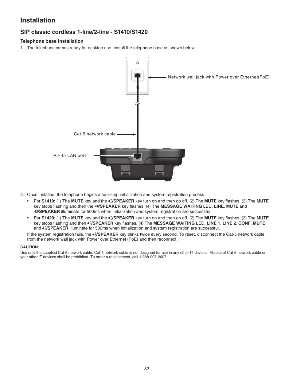 Sip classic cordless 1-line/2-line - s1410/s1420, Installation | VTech CTM-S242SD Manual User Manual | Page 36 / 94