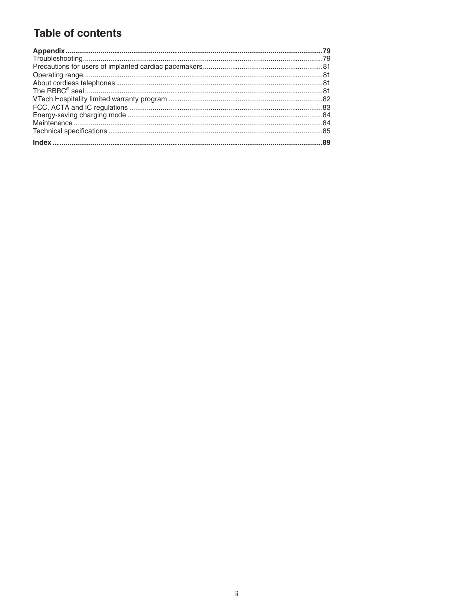 VTech CTM-S242SD Manual User Manual | Page 4 / 94