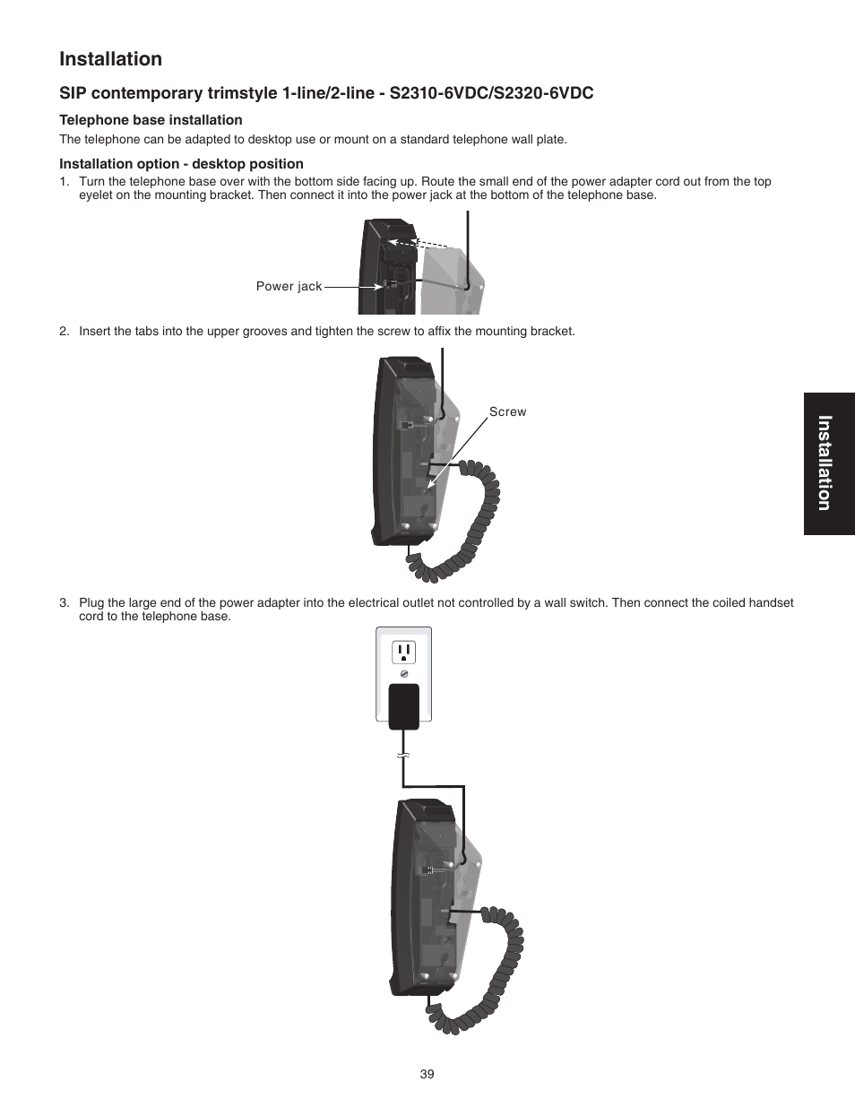 Installation | VTech CTM-S242SD Manual User Manual | Page 43 / 94