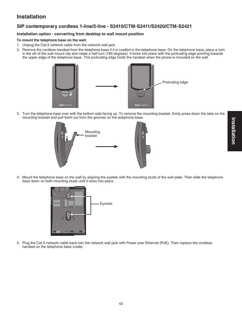 Installation | VTech CTM-S242SD Manual User Manual | Page 47 / 94