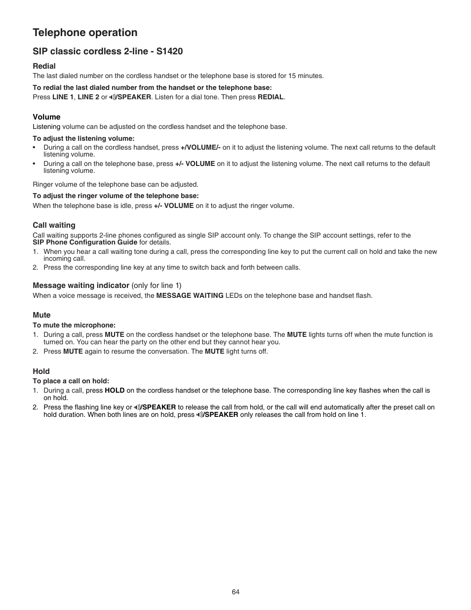 Telephone operation | VTech CTM-S242SD Manual User Manual | Page 68 / 94