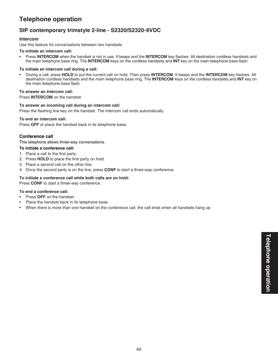 Telephone operation | VTech CTM-S242SD Manual User Manual | Page 73 / 94