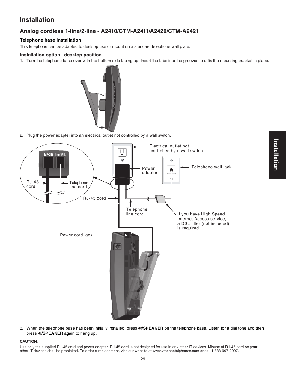 Installation | VTech CTM-A242SD Manual User Manual | Page 32 / 95