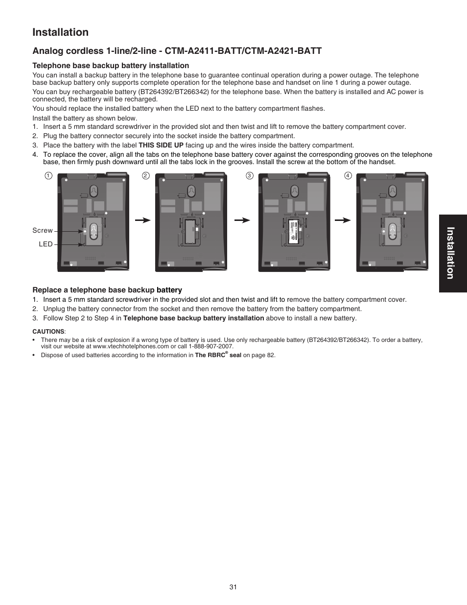Installation | VTech CTM-A242SD Manual User Manual | Page 34 / 95