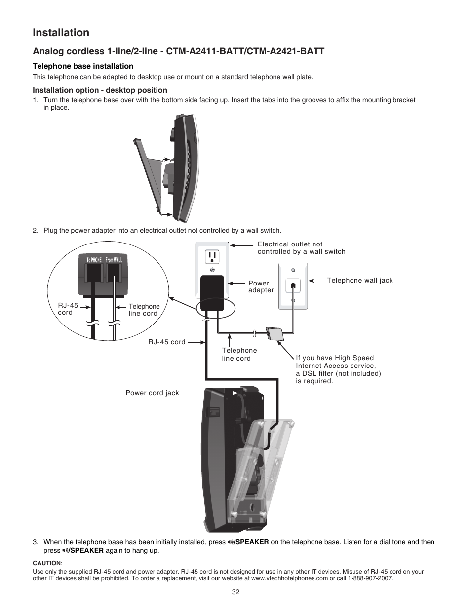 Installation | VTech CTM-A242SD Manual User Manual | Page 35 / 95