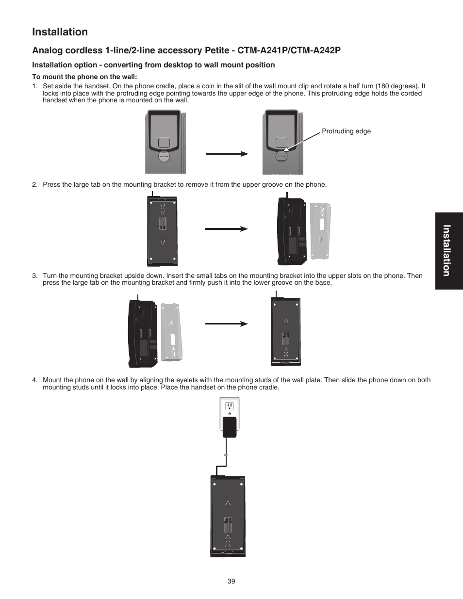 Installation | VTech CTM-A242SD Manual User Manual | Page 42 / 95
