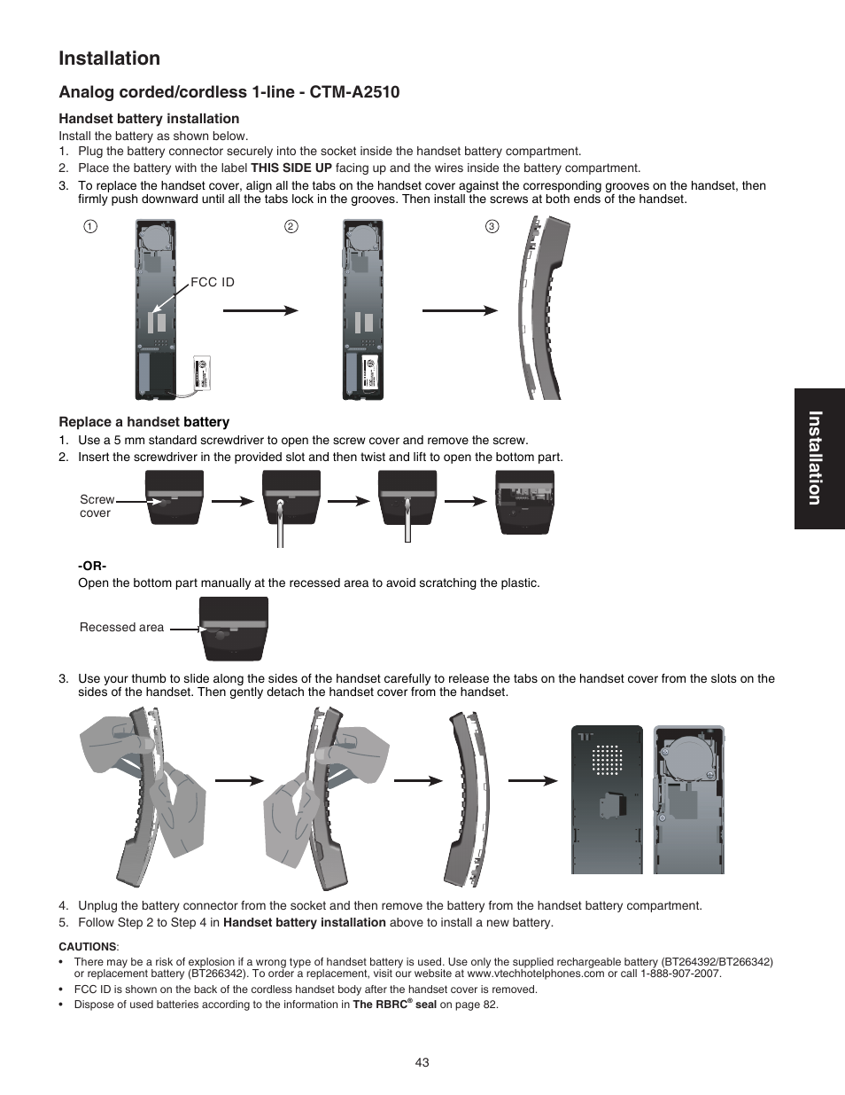 Installation | VTech CTM-A242SD Manual User Manual | Page 46 / 95