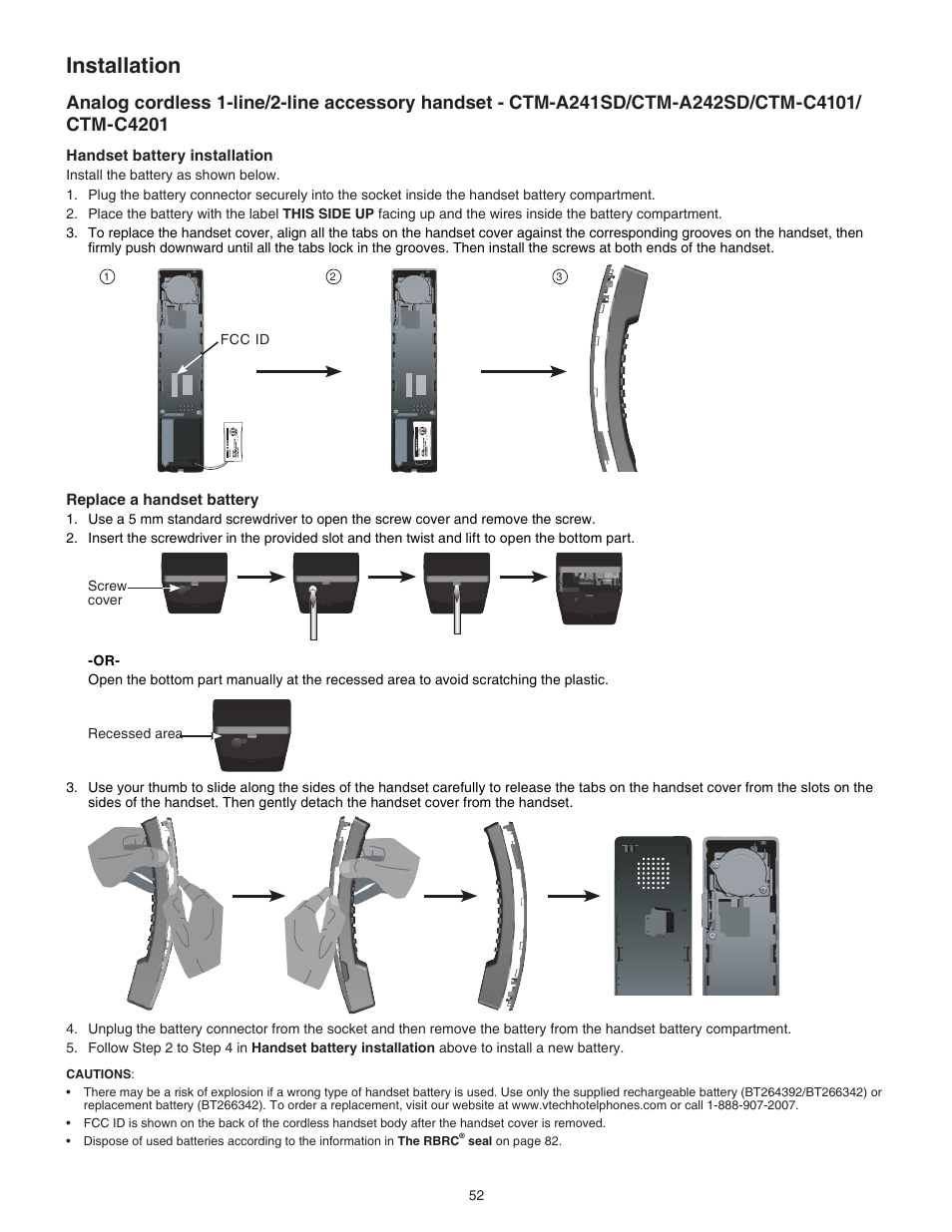 Installation | VTech CTM-A242SD Manual User Manual | Page 55 / 95