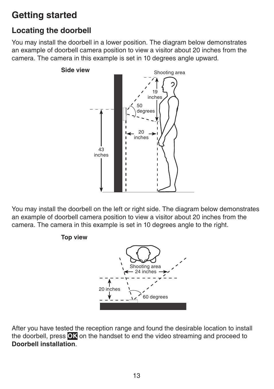 Getting started, Locating the doorbell | VTech IS7121_-2-22 Manual User Manual | Page 18 / 118