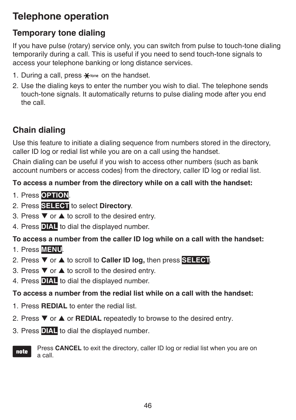 Storing a number in a one-touch location, Memory overview, Temporary tone dialing | Chain dialing, Temporary tone dialing chain dialing, Telephone operation | VTech IS7121_-2-22 Manual User Manual | Page 51 / 118