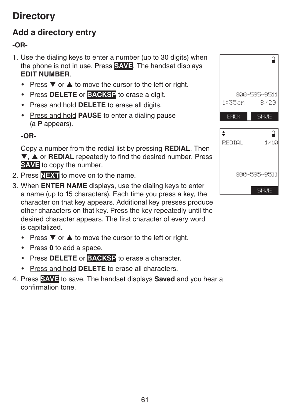 Directory, Add a directory entry | VTech IS7121_-2-22 Manual User Manual | Page 66 / 118