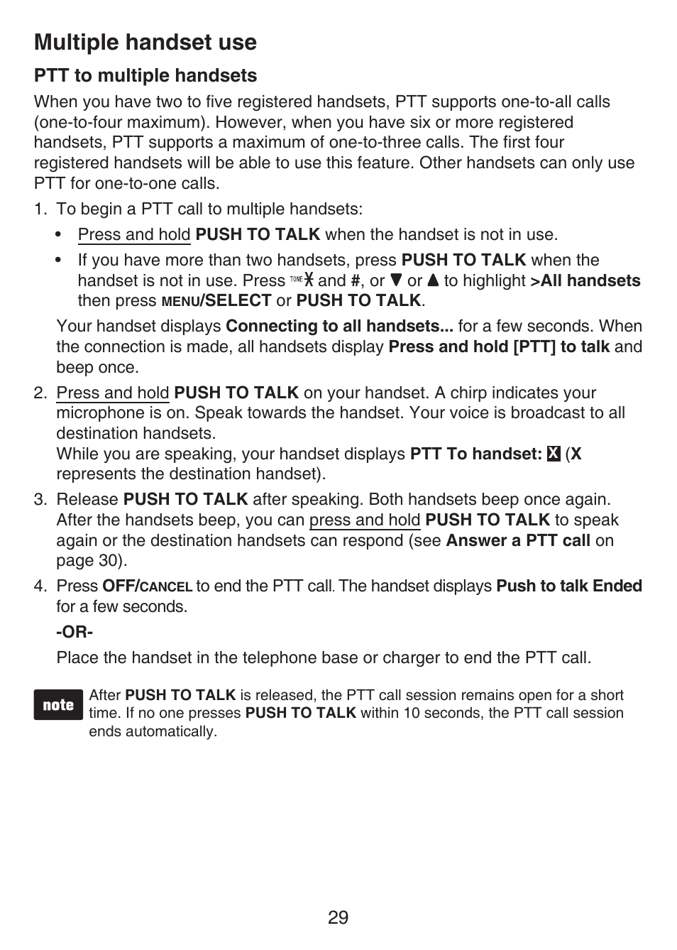 Multiple handset use | VTech LS6426-3-4 Manual User Manual | Page 33 / 83