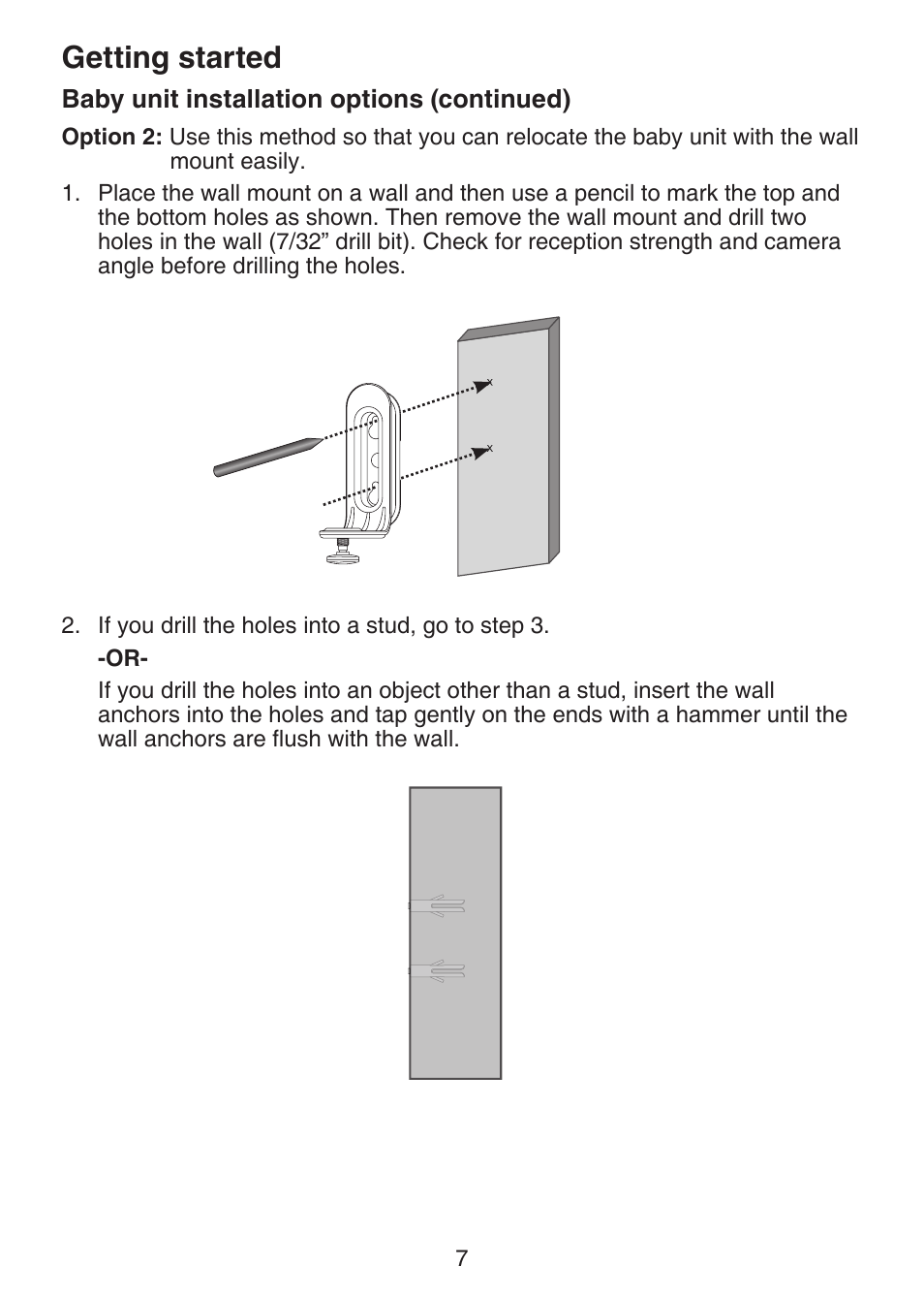 Getting started | VTech VM301 Manual User Manual | Page 12 / 25
