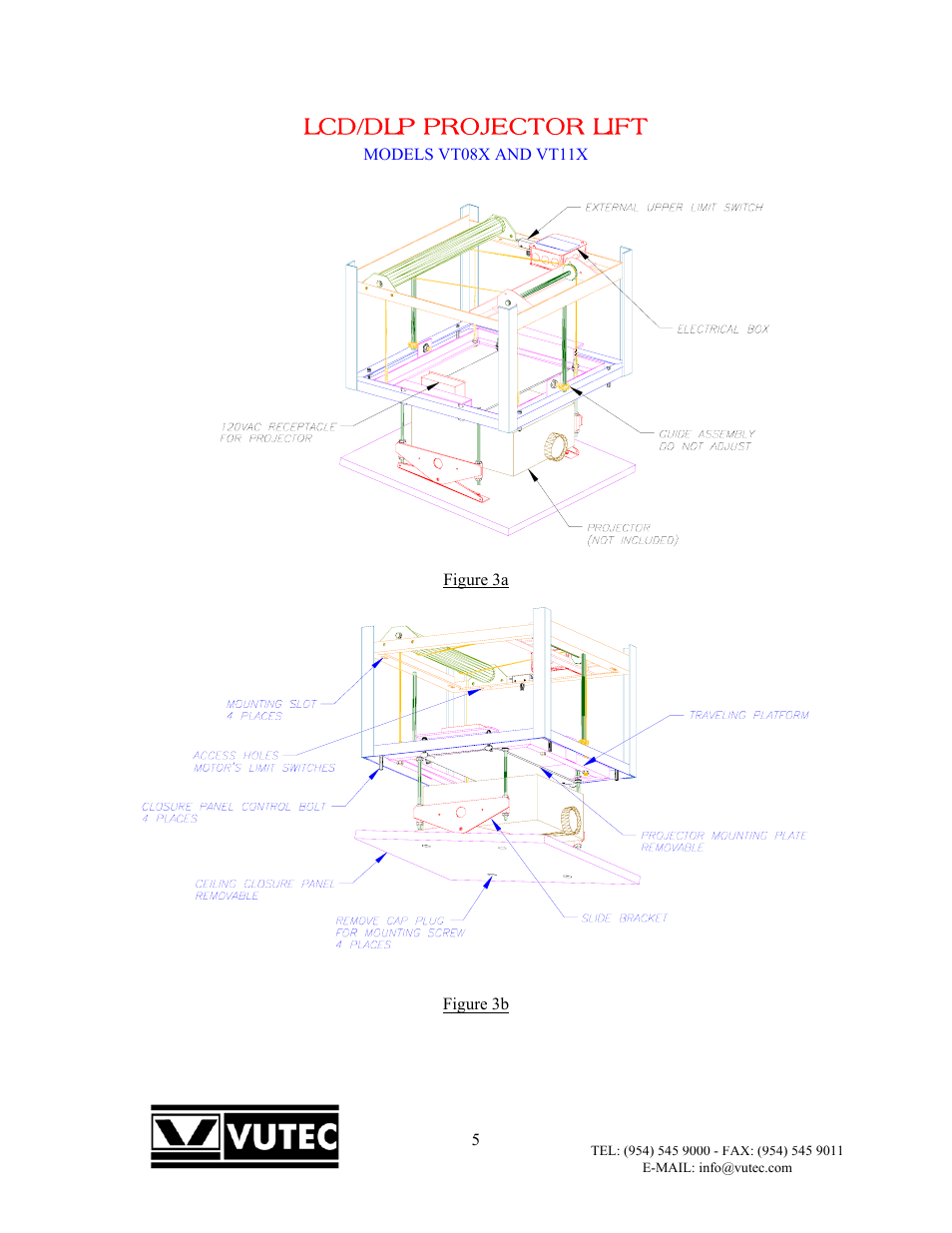 Lcd/dlp projector lift | Vutec VT11X VU-PRO - Installation Instructions User Manual | Page 6 / 6
