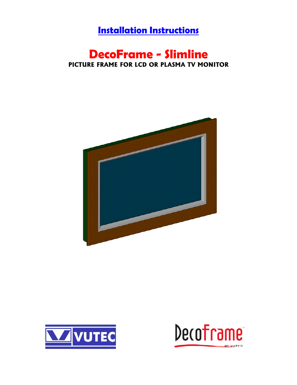 Vutec DECOFRAME Slimline - Installation Instructions User Manual | 7 pages
