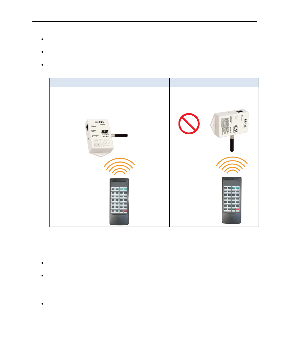 Minimize interference, Weak battery on transmitter | Vutec RR433 Radio Frequency Remote Control - Instructions User Manual | Page 5 / 5