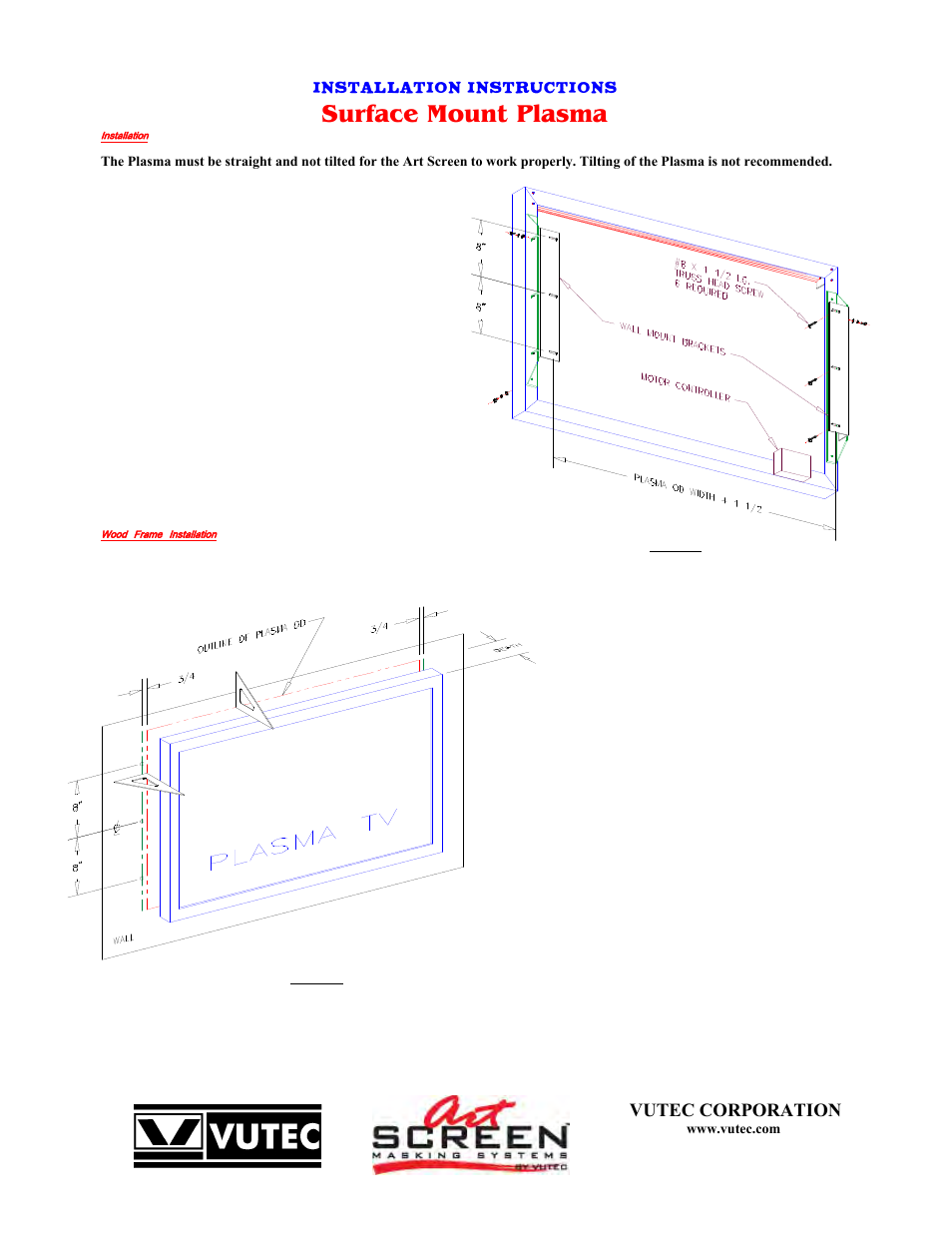 Vutec ARTSCREEN Surface Hook - Installation Instructions User Manual | 7 pages