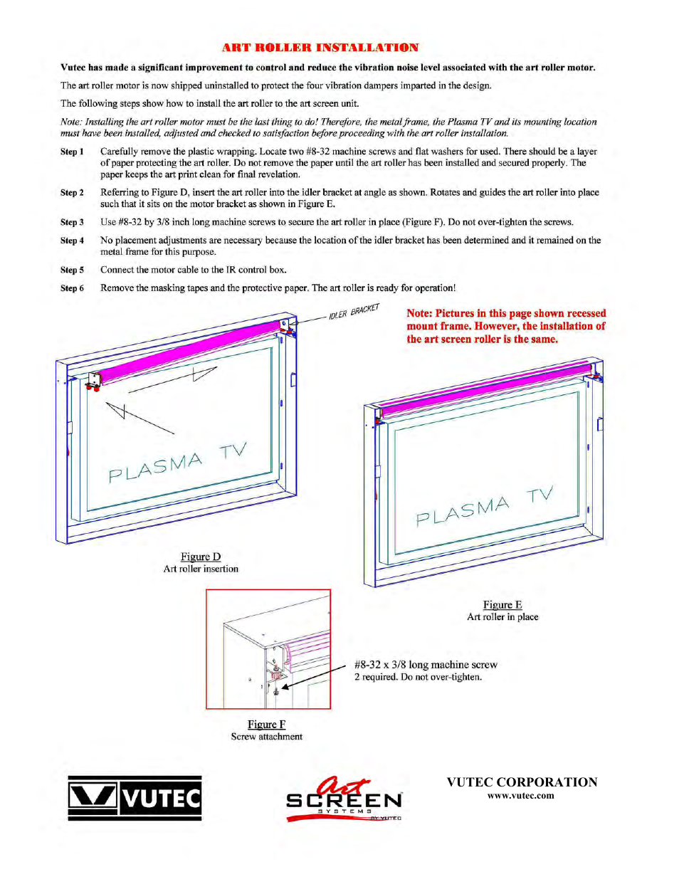 Vutec ARTSCREEN Surface Hook - Installation Instructions User Manual | Page 6 / 7