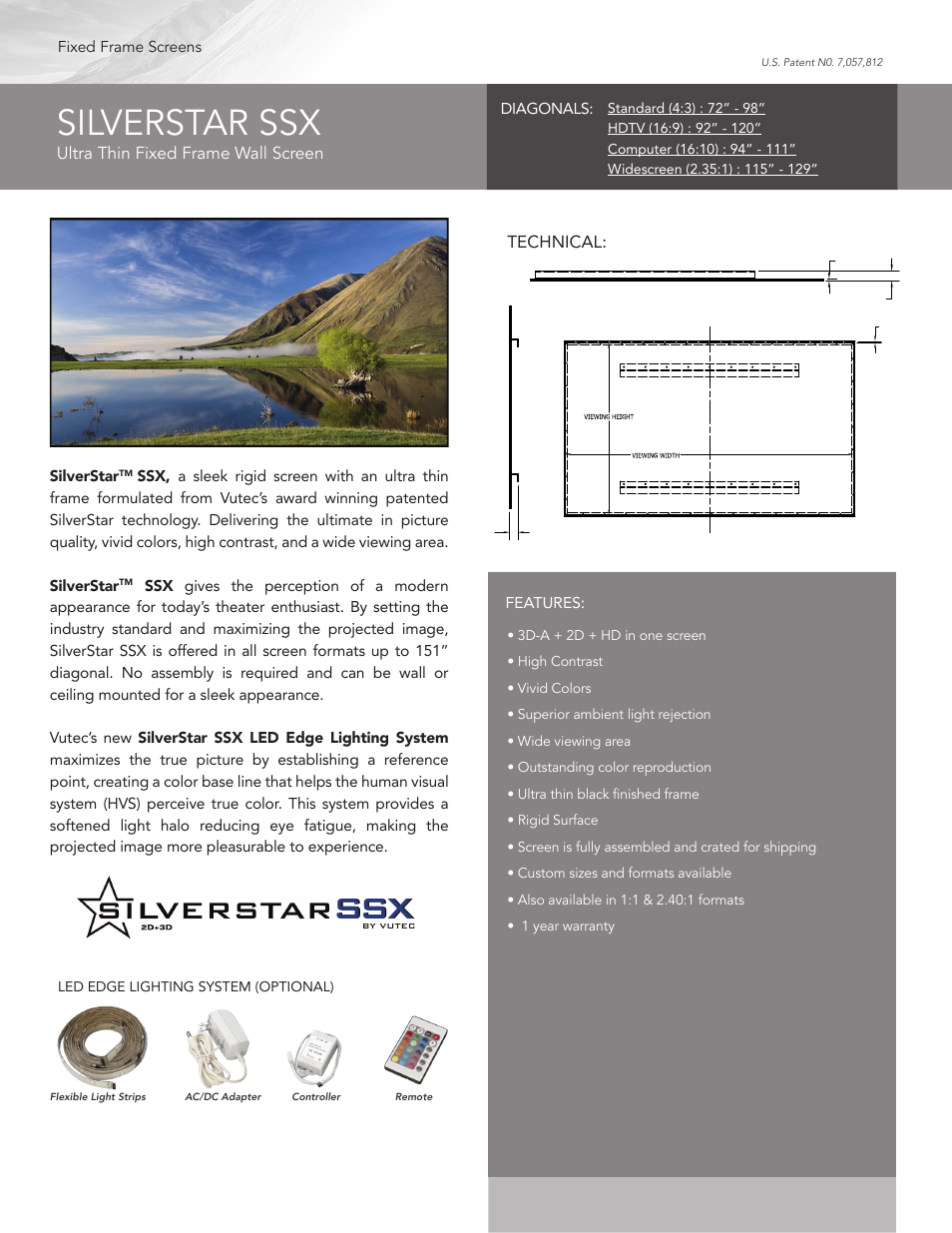 Vutec SILVERSTAR SSX - Product Sheet User Manual | 1 page