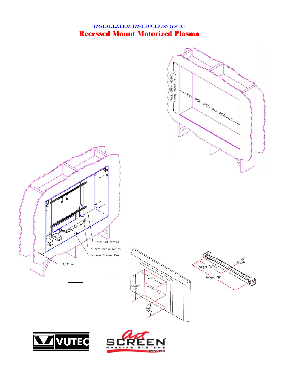 Recessed mount motorized plasma | Vutec ARTSCREEN R-SERIES - Safety Instructions User Manual | Page 2 / 12