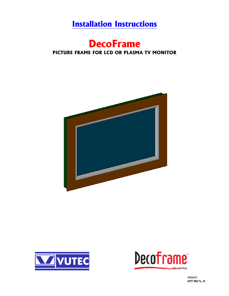 Vutec DECOFRAME - Installation Instructions User Manual | 6 pages