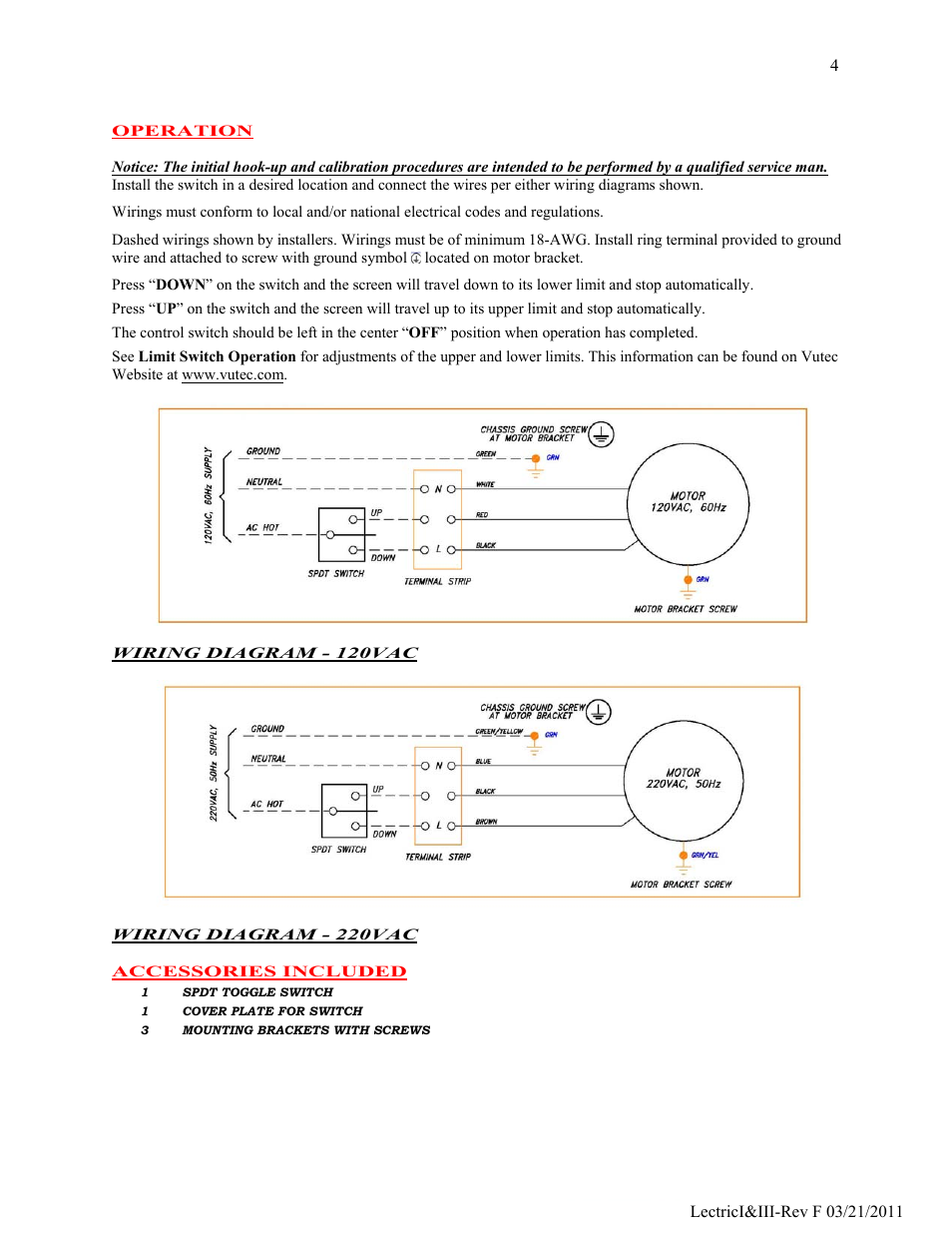 Vutec LECTRIC III-C - Installation Instructions User Manual | Page 4 / 4