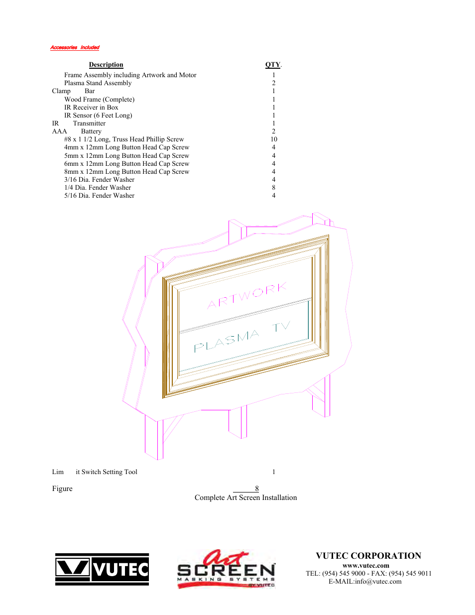 Vutec corporation | Vutec ARTSCREEN Recessed Hook - Installation Instructions User Manual | Page 5 / 8