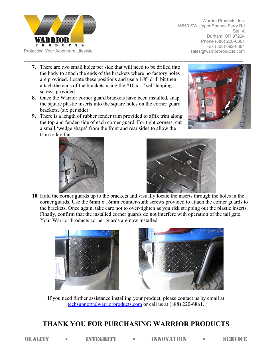 Warrior 3915 TOYOTA FJ CRUISER REAR CORNER GUARDS (2007-2013 FJ Cruiser) User Manual | Page 2 / 2