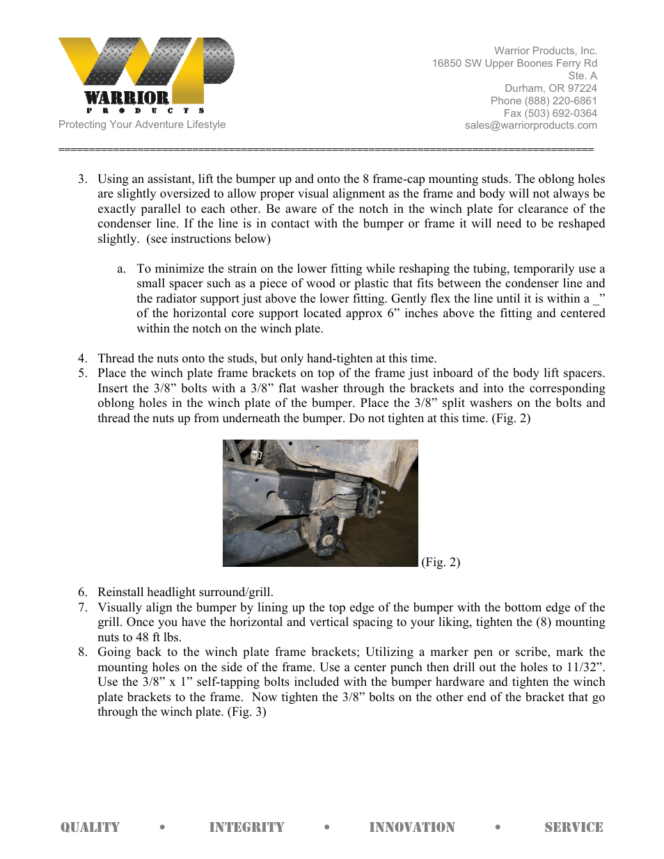 Warrior 3530 Front Bumper (2007-2013 FJ Cruiser) User Manual | Page 2 / 3