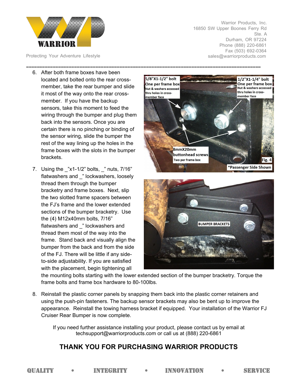Warrior 3550 Rear Bumper (2007-2013 FJ Cruiser) User Manual | Page 3 / 3