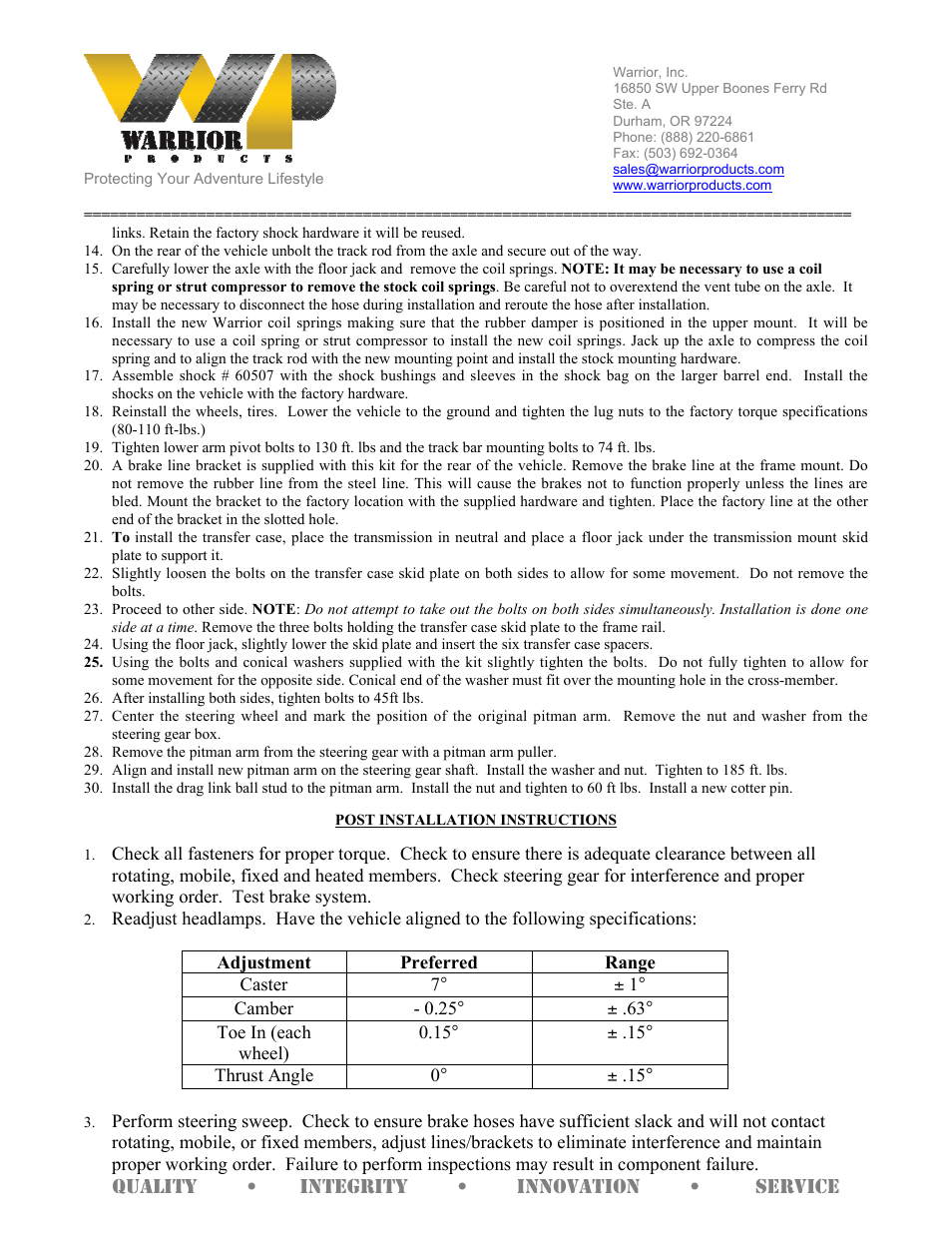 Warrior 30741 ECONOMY LIFT KIT (1997 – 2006 Jeep TJ Wrangler) User Manual | Page 3 / 4