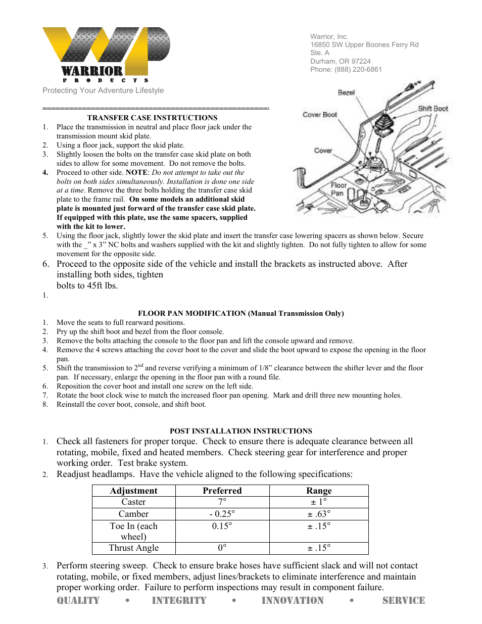 Warrior 30841 LIFT KIT (1997 – 2006 Jeep TJ Wrangler) User Manual | Page 5 / 6