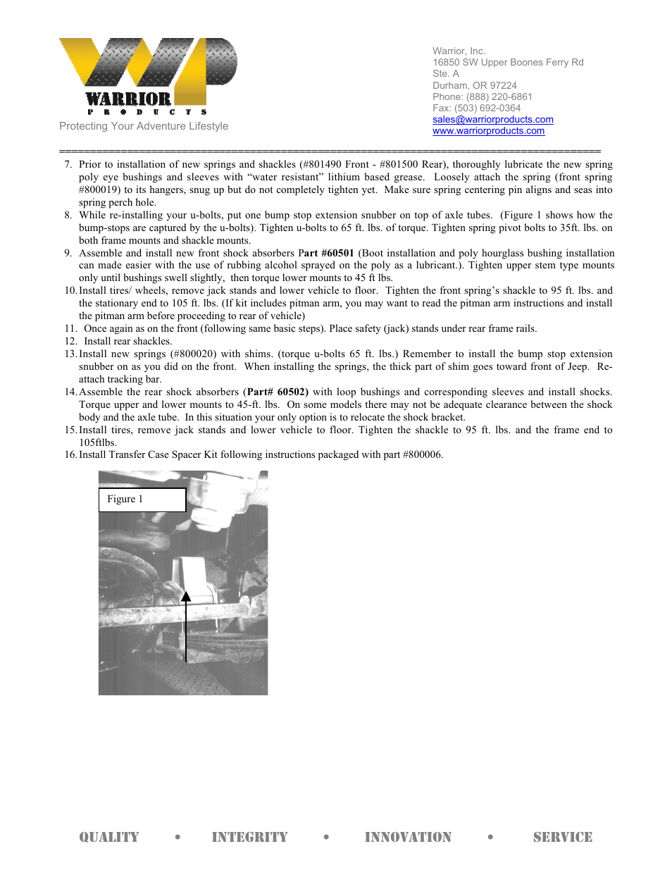 Warrior 30641 ’87-’96 Economy LIFT KIT (1987 – 1996 Jeep YJ Wrangler) User Manual | Page 2 / 4