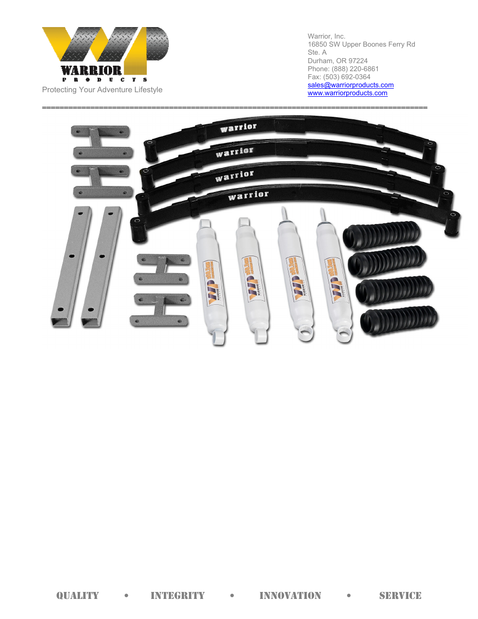 Warrior 30641 ’87-’96 Economy LIFT KIT (1987 – 1996 Jeep YJ Wrangler) User Manual | Page 3 / 4