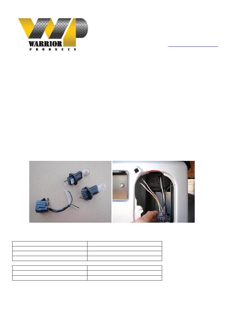 Warrior LED Light Kits Wiring Information (Universal) User Manual | 1 page