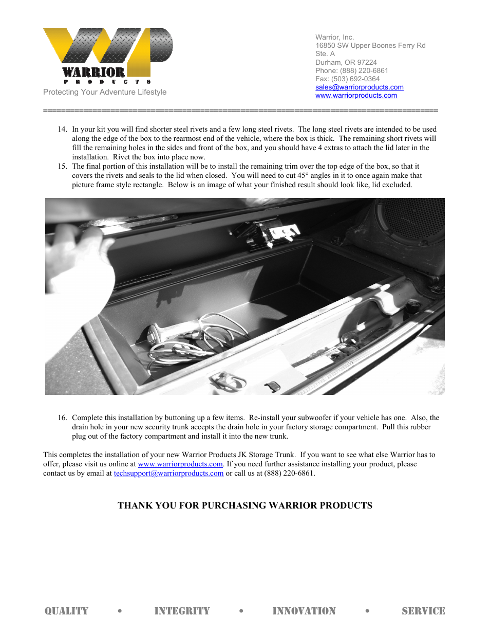 Warrior 2210 – Trunk w__o Lid (2007 – 2013 Jeep JK Wrangler) User Manual | Page 3 / 3