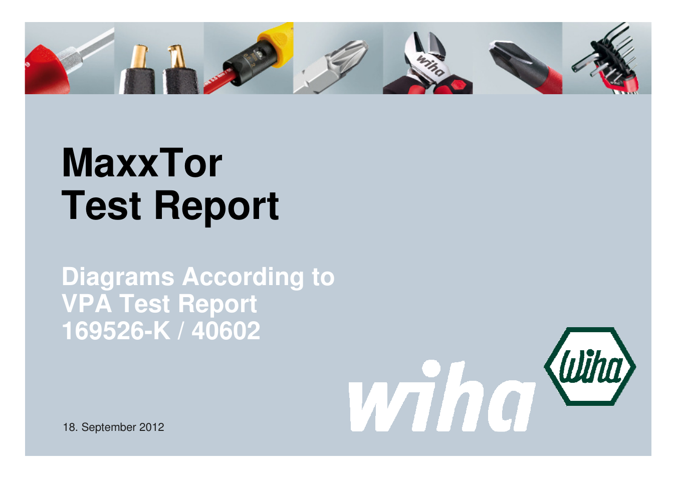 Wiha Tools VPA Test Graphs User Manual | 7 pages