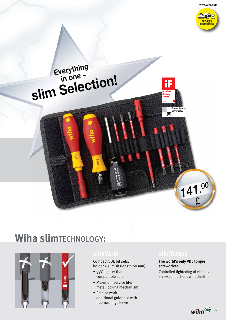 Slim selection, Wiha slim, Technology | Wiha Tools VDE tools brochure User Manual | Page 17 / 68