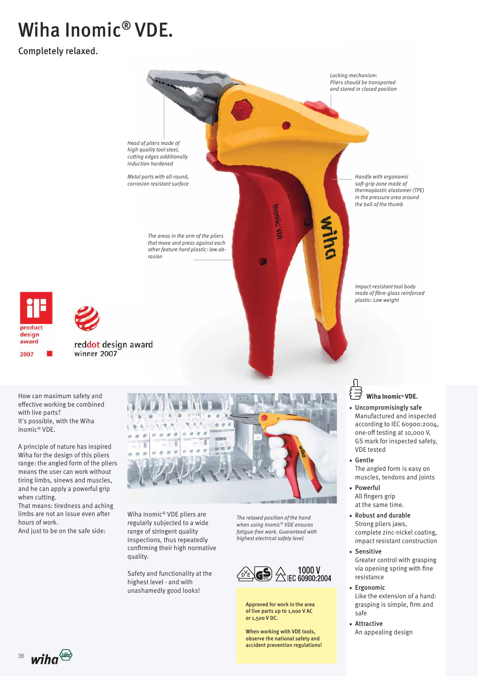 Wiha inomic, Completely relaxed | Wiha Tools VDE tools brochure User Manual | Page 36 / 68