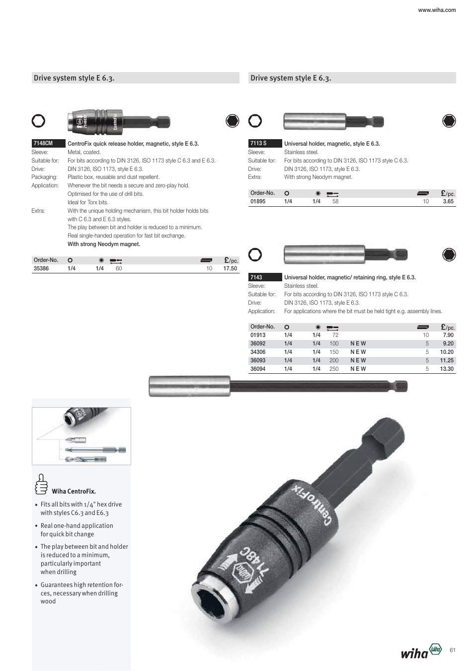 Drive system style e 6.3 | Wiha Tools VDE tools brochure User Manual | Page 61 / 68