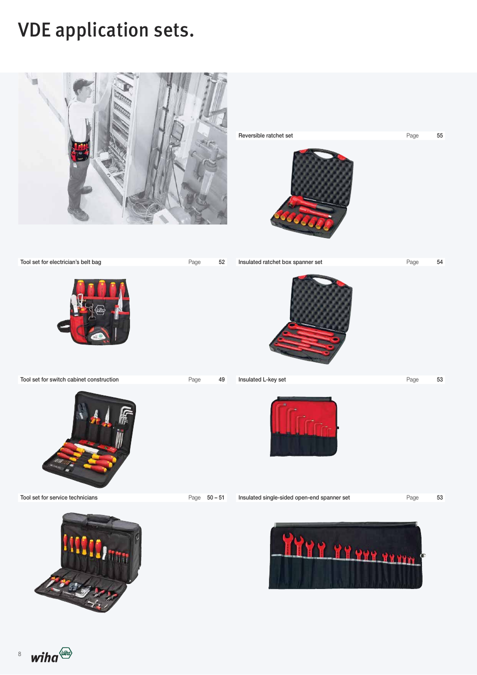 Vde application sets | Wiha Tools VDE tools brochure User Manual | Page 8 / 68