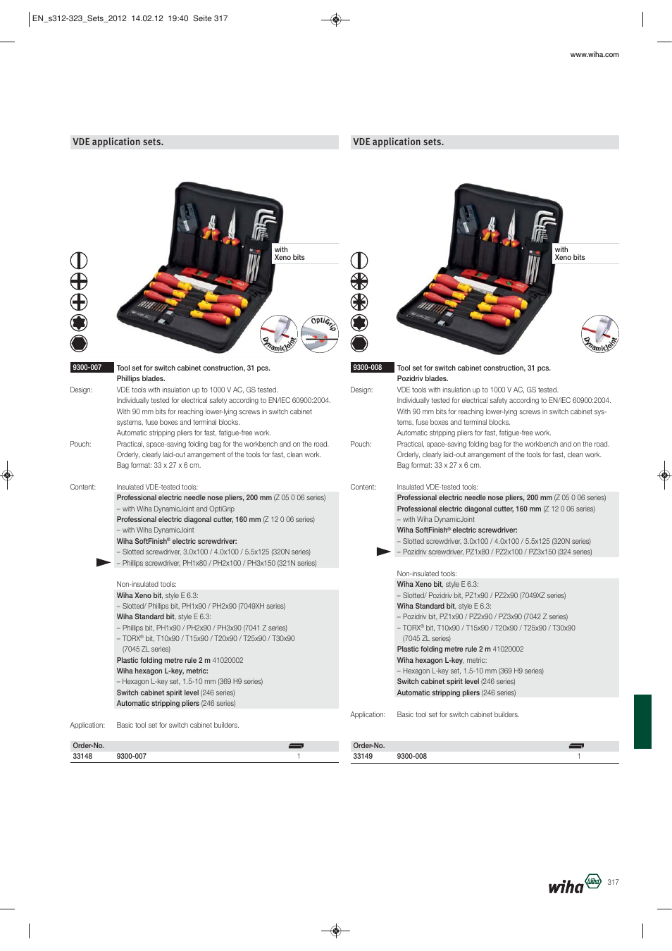 Vde application sets | Wiha Tools Mixed sets User Manual | Page 6 / 12