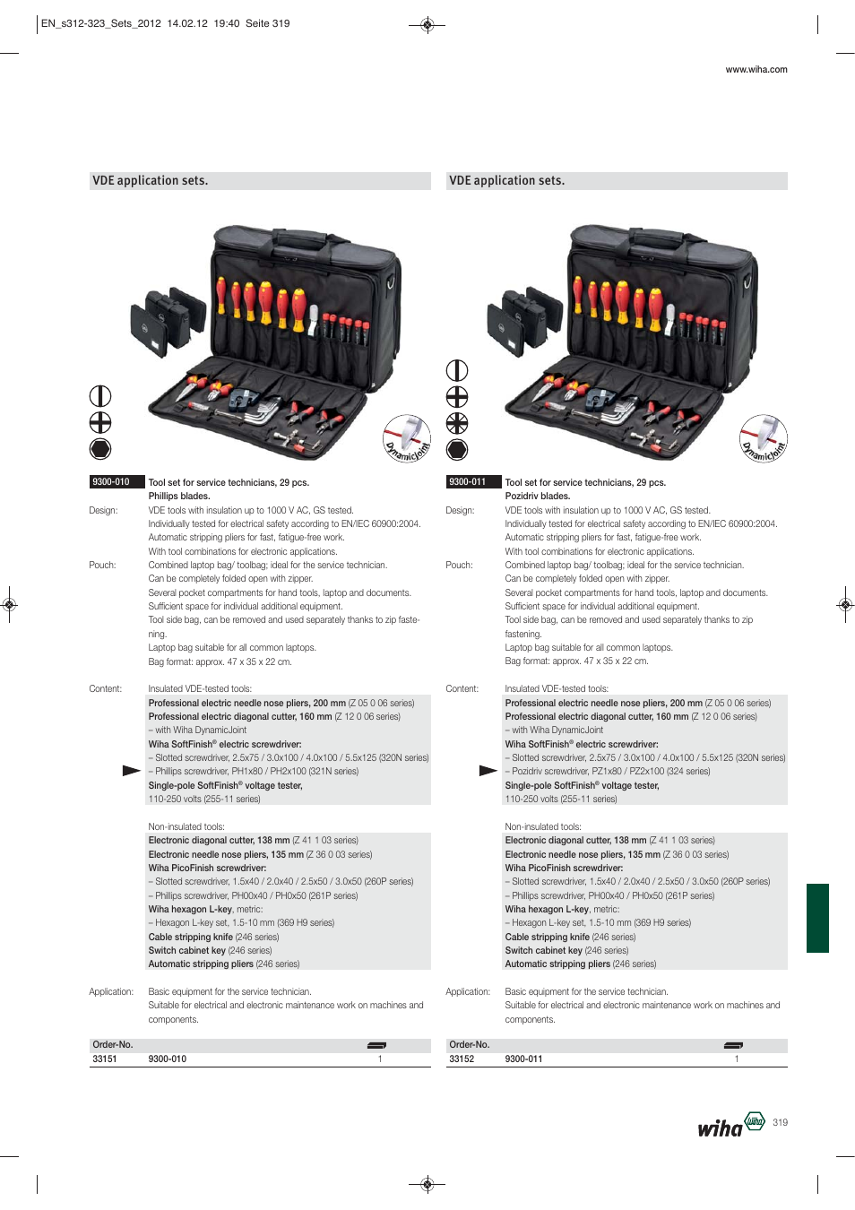 Vde application sets | Wiha Tools Mixed sets User Manual | Page 8 / 12