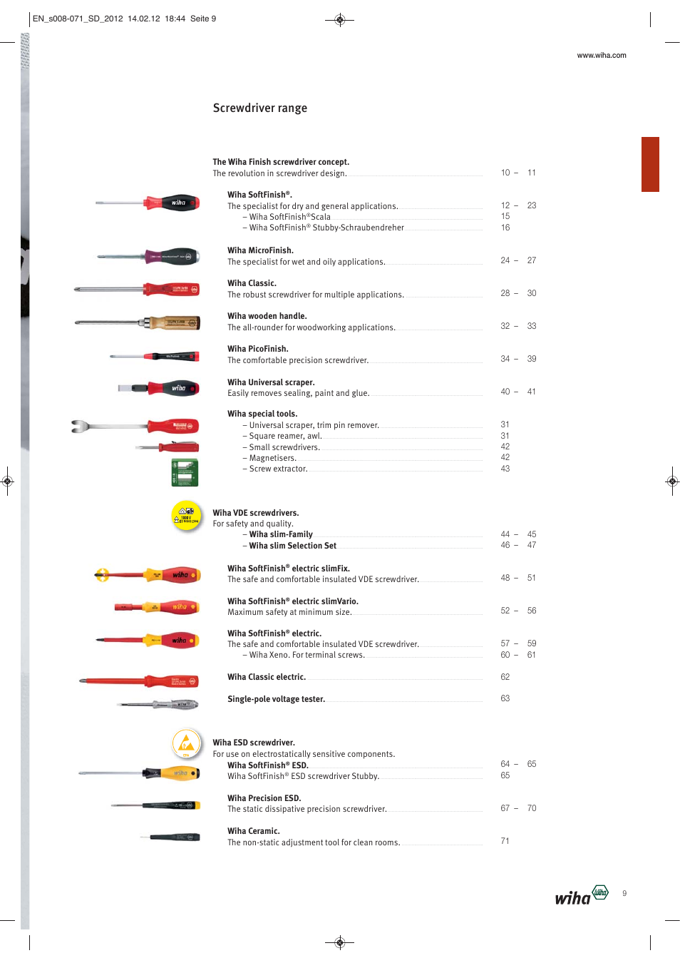 Screwdriver range | Wiha Tools Screwdrivers User Manual | Page 2 / 64