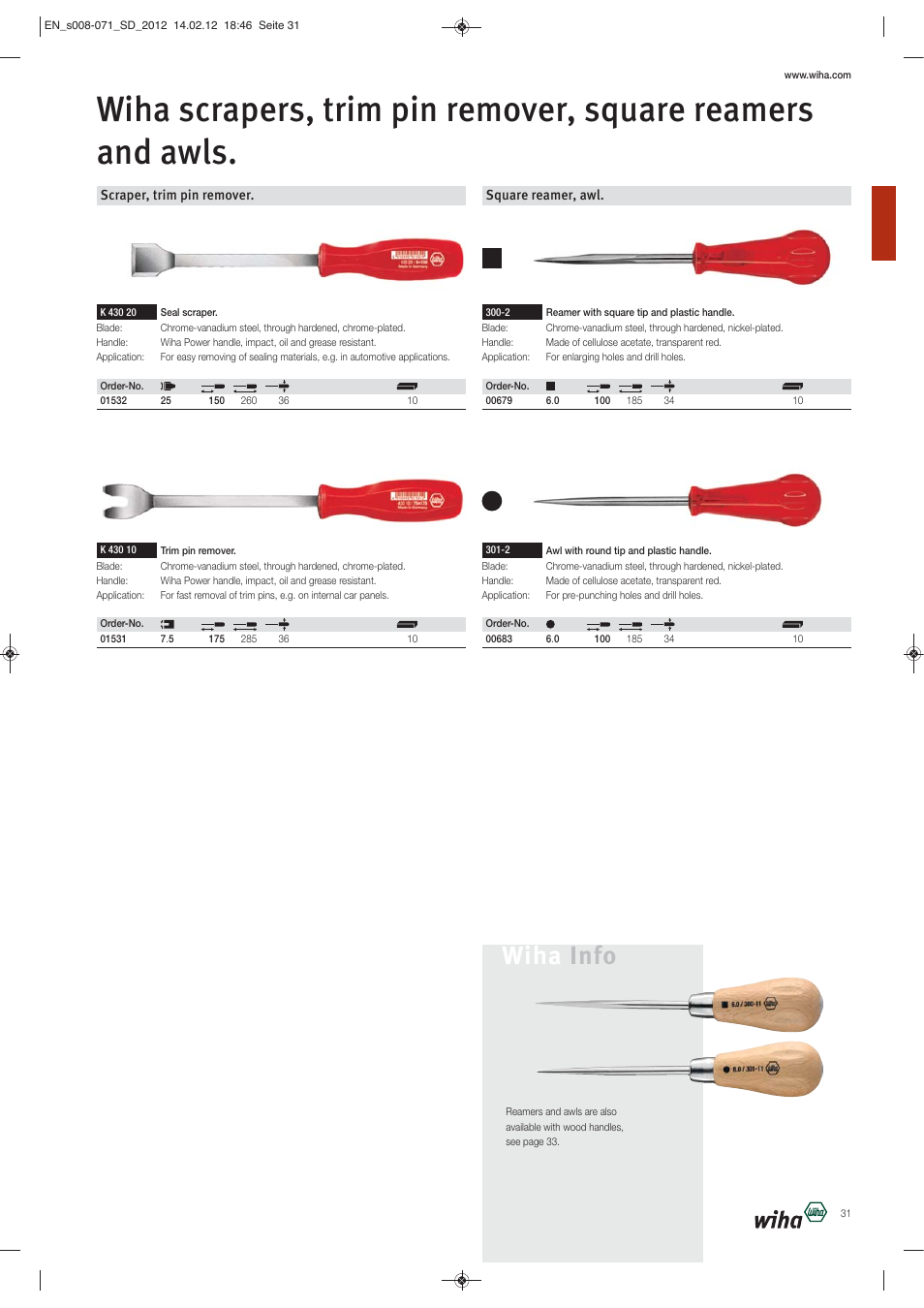 Wiha info | Wiha Tools Screwdrivers User Manual | Page 24 / 64